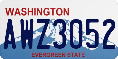 WA license plate AWZ3052