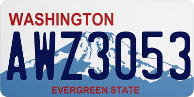 WA license plate AWZ3053