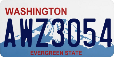 WA license plate AWZ3054
