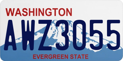 WA license plate AWZ3055