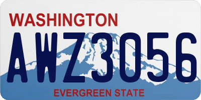 WA license plate AWZ3056