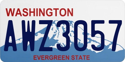 WA license plate AWZ3057