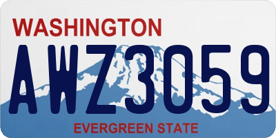 WA license plate AWZ3059