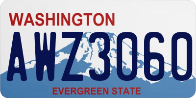 WA license plate AWZ3060