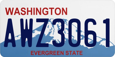 WA license plate AWZ3061