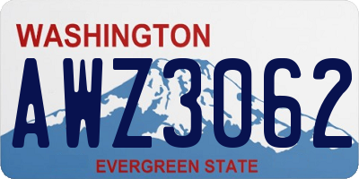 WA license plate AWZ3062