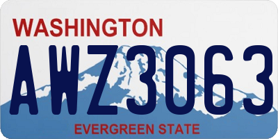 WA license plate AWZ3063