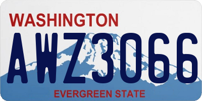 WA license plate AWZ3066