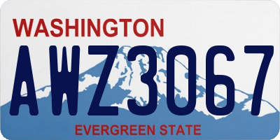 WA license plate AWZ3067