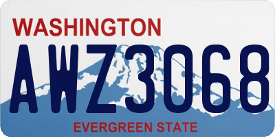WA license plate AWZ3068