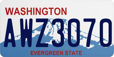 WA license plate AWZ3070