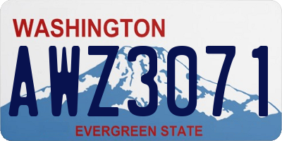WA license plate AWZ3071