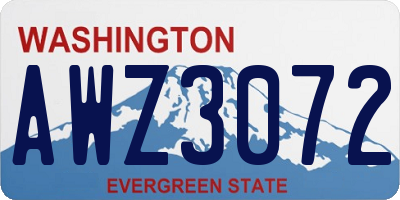 WA license plate AWZ3072