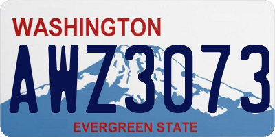 WA license plate AWZ3073