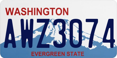 WA license plate AWZ3074