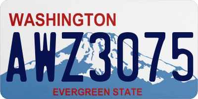 WA license plate AWZ3075