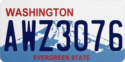 WA license plate AWZ3076