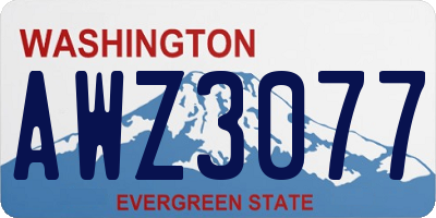 WA license plate AWZ3077