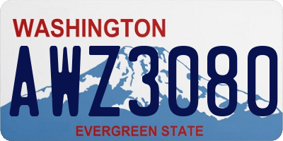 WA license plate AWZ3080