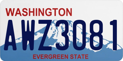 WA license plate AWZ3081