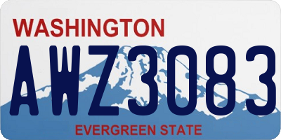 WA license plate AWZ3083