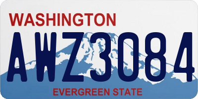 WA license plate AWZ3084