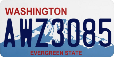 WA license plate AWZ3085