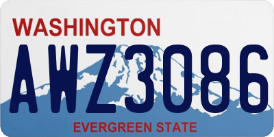 WA license plate AWZ3086
