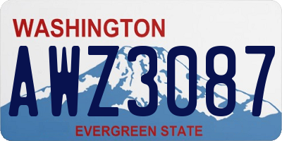 WA license plate AWZ3087