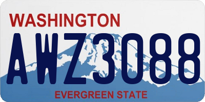 WA license plate AWZ3088