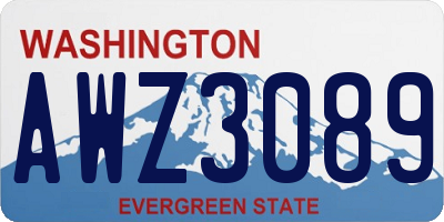 WA license plate AWZ3089