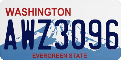 WA license plate AWZ3096