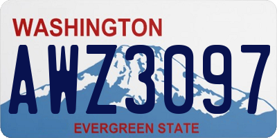 WA license plate AWZ3097