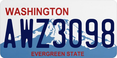 WA license plate AWZ3098