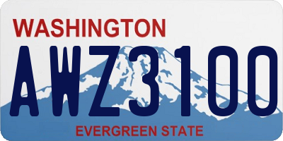 WA license plate AWZ3100