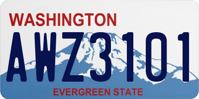 WA license plate AWZ3101