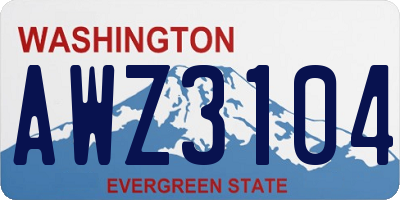 WA license plate AWZ3104