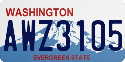 WA license plate AWZ3105