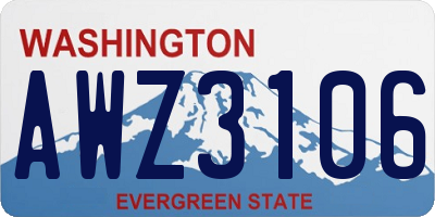 WA license plate AWZ3106