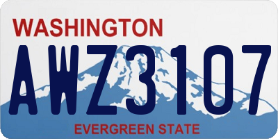 WA license plate AWZ3107