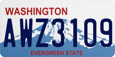 WA license plate AWZ3109