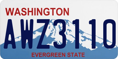 WA license plate AWZ3110