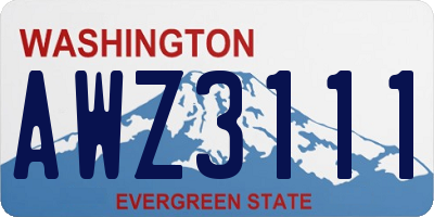 WA license plate AWZ3111