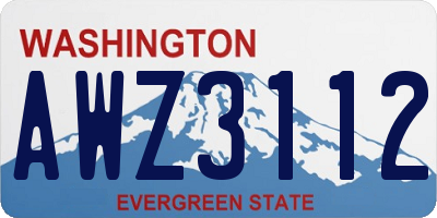 WA license plate AWZ3112