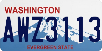 WA license plate AWZ3113