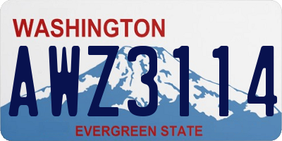 WA license plate AWZ3114