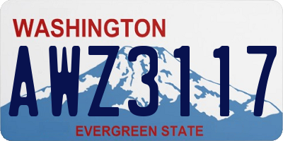 WA license plate AWZ3117