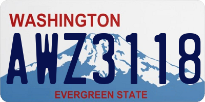 WA license plate AWZ3118