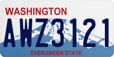 WA license plate AWZ3121
