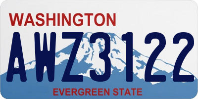 WA license plate AWZ3122